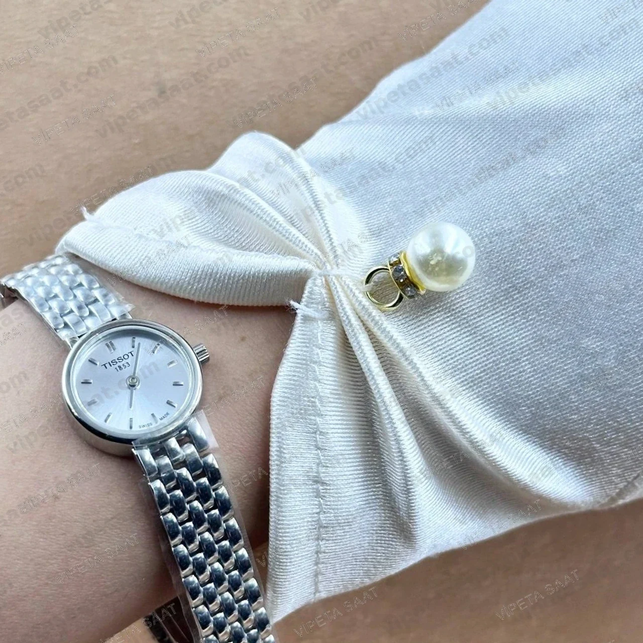 Tissot Lovely Round T058.009.11.031.00 Gümüş Beyaz Kadran Çelik Hasır Bilezik Bayan Super Clone ETA Saat - Görsel 8