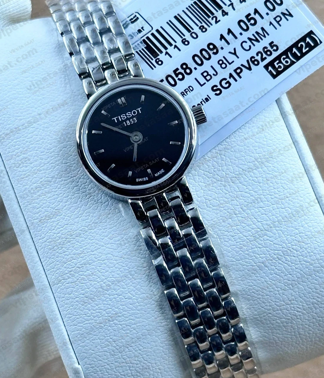 Tissot Lovely Round T058.009.11.051.00 Siyah Kadran Çelik Hasır Bilezik Bayan Super Clone ETA Saat - Görsel 2