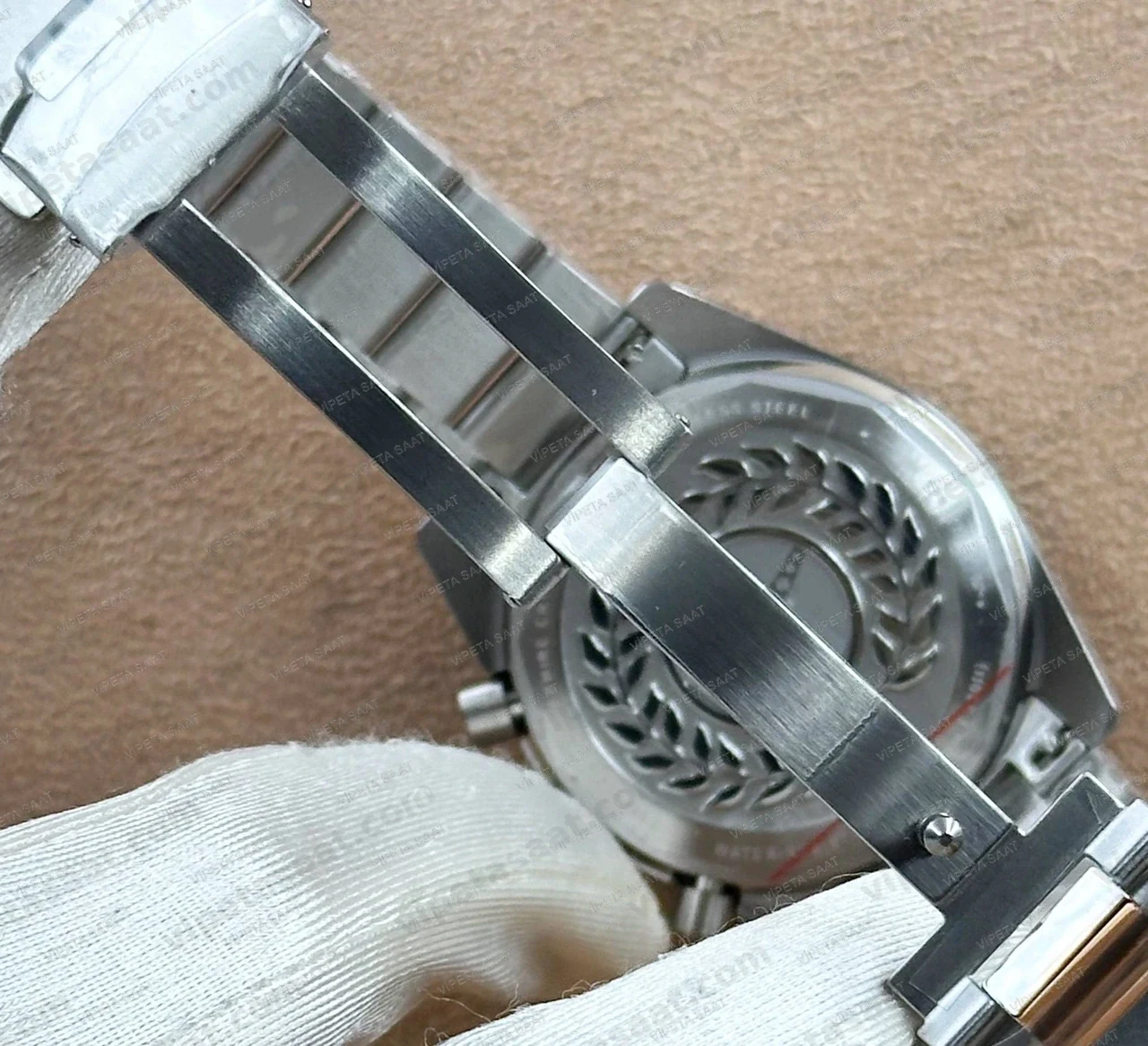 Tissot PR516 Chronograph T149.417.22.051.01 Siyah Kadran Two Tone Rose Gold Çelik Bilezik Super Clone ETA Saat - Görsel 6