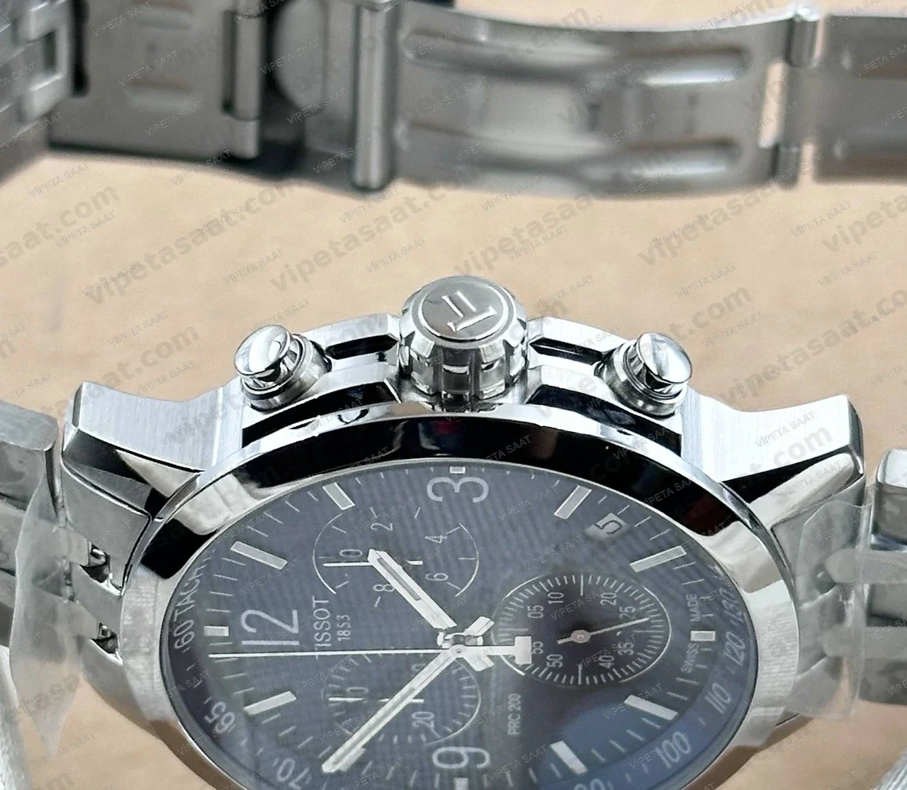Tissot PRC 200 Chronograph T114.417.11.047.00 Lacivert Mavi Kadran Çelik Bilezik Super Clone ETA Saat - Görsel 3