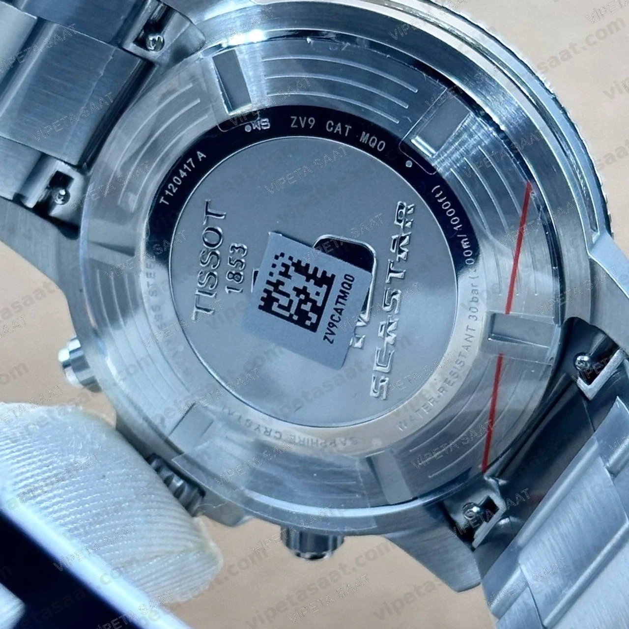 Tissot Seastar 1000 T120.417.11.041.01 Siyah Bezel Mavi Degrade Kadran Kronograf Çelik Bilezik Super Clone ETA Saat Detay Görsel 4