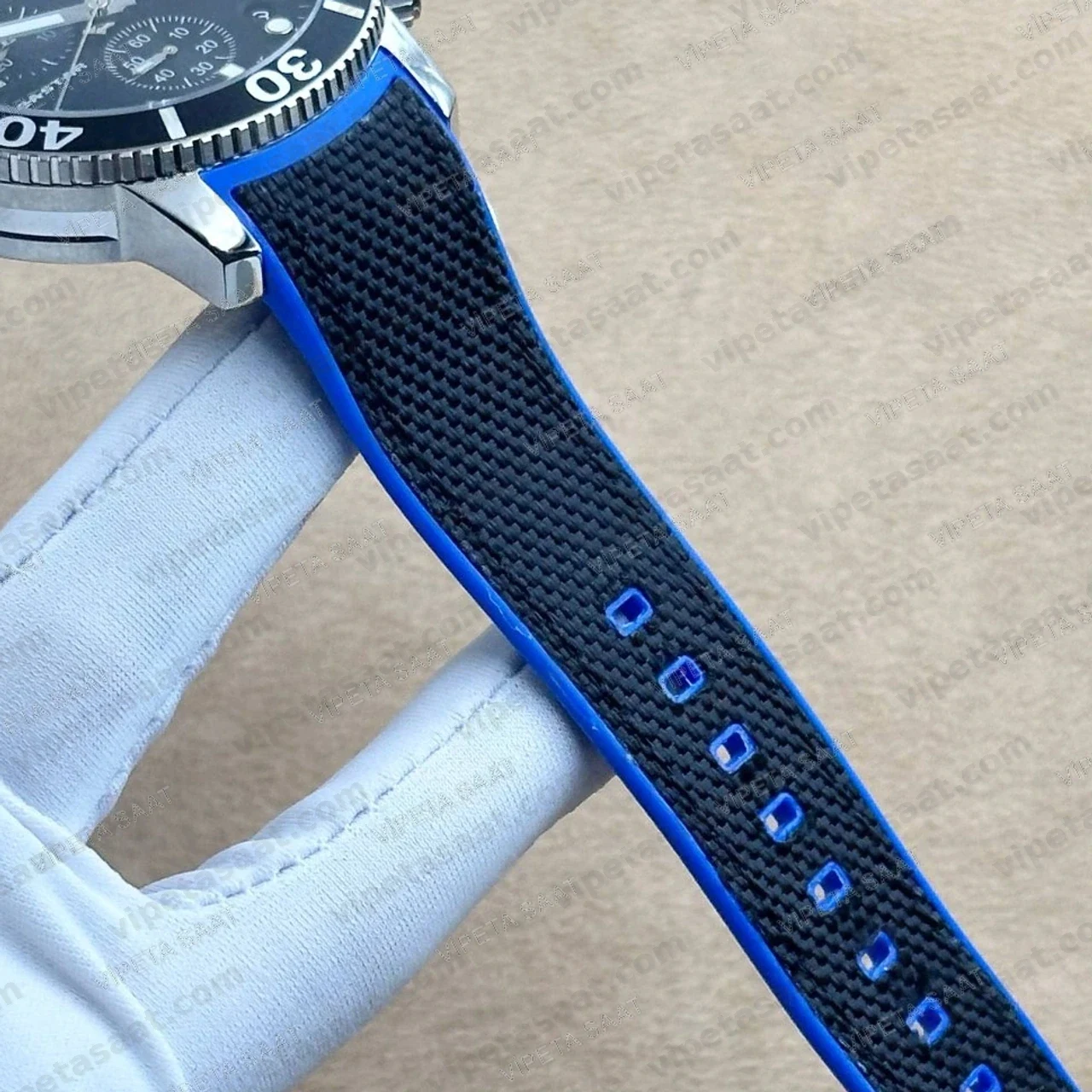 Tissot Seastar 1000 T120.417.17.051.03 Mavi Siyah Bezel Siyah Kadran Kronograf Mavi Kauçuk Super Clone ETA Saat - Görsel 6