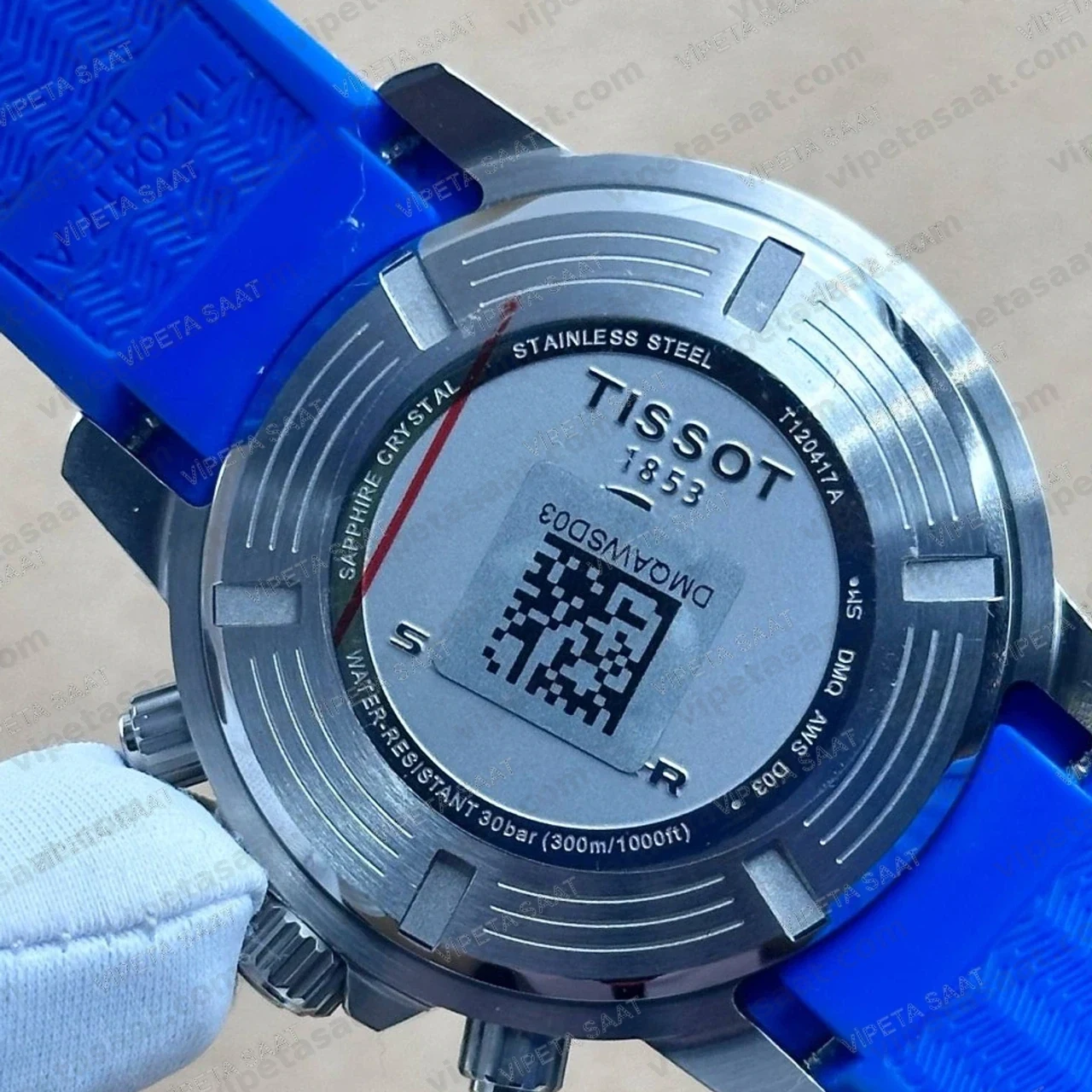 Tissot Seastar 1000 T120.417.17.051.03 Mavi Siyah Bezel Siyah Kadran Kronograf Mavi Kauçuk Super Clone ETA Saat - Görsel 5