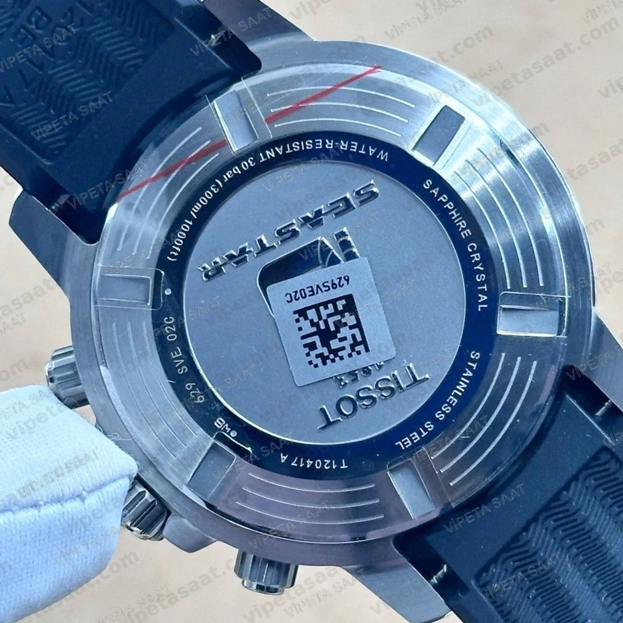 Tissot Seastar 1000 T120.417.17.421.00 Kırmızı Siyah Degrade Kadran Kronograf Siyah Kauçuk Super Clone ETA Saat - Görsel 5