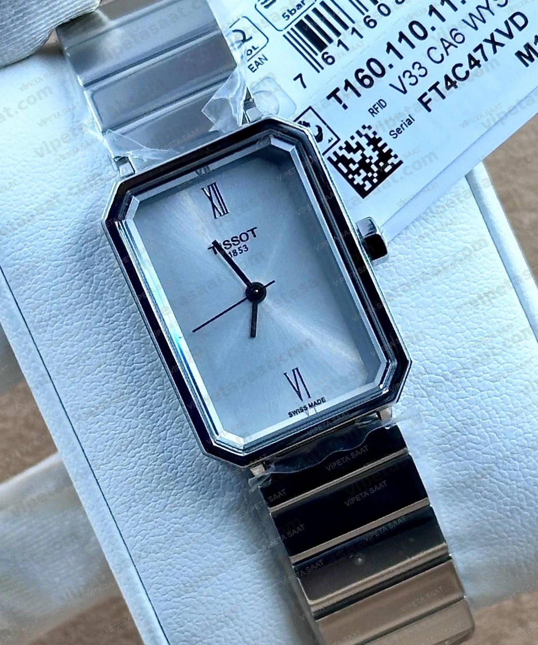 Tissot SRV Dikdörtgen T160.110.11.033.00 Gümüş Kadran Çelik Bilezik Bayan Super Clone ETA Saat Detay Görsel 1