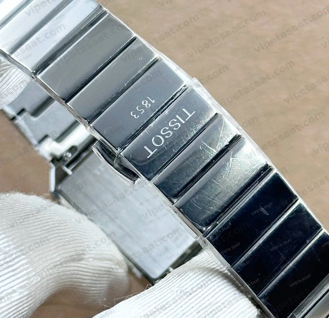 Tissot SRV Dikdörtgen T160.110.11.033.00 Gümüş Kadran Çelik Bilezik Bayan Super Clone ETA Saat - Görsel 7