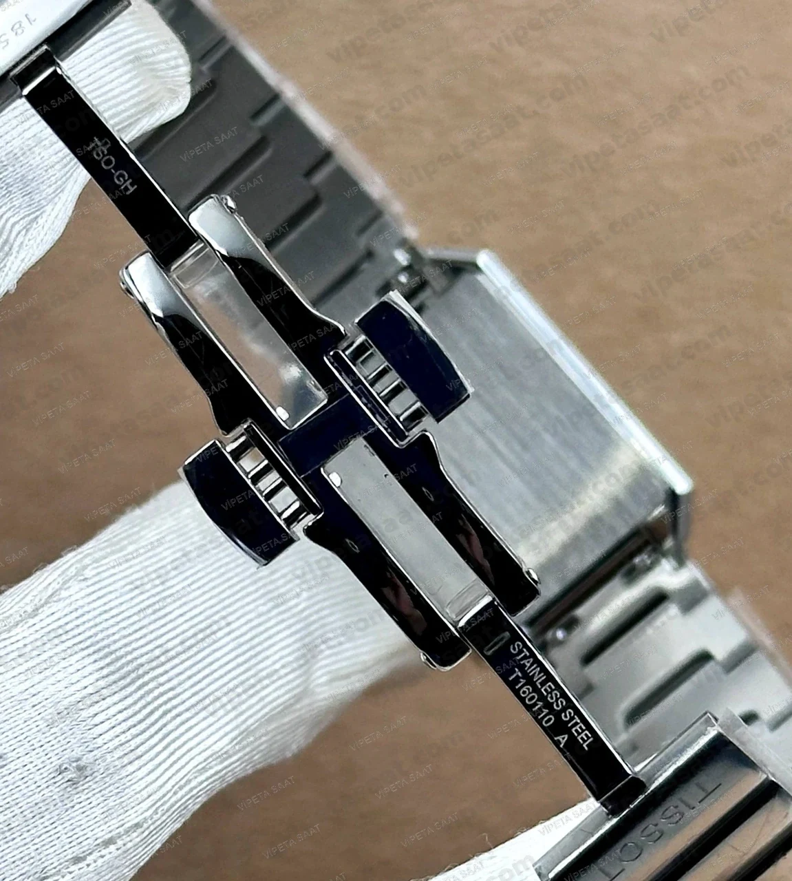 Tissot SRV Dikdörtgen T160.110.11.043.00 Lacivert Mavi Kadran Çelik Bilezik Bayan Super Clone ETA Saat - Görsel 6