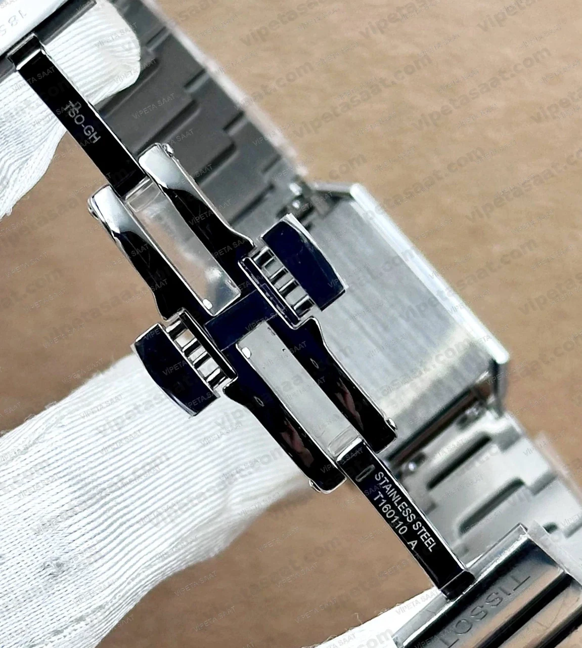 Tissot SRV Dikdörtgen T160.110.21.113.00 Sedef Kadran Rose Gold Detay Çelik Bilezik Bayan Super Clone ETA Saat - Görsel 6