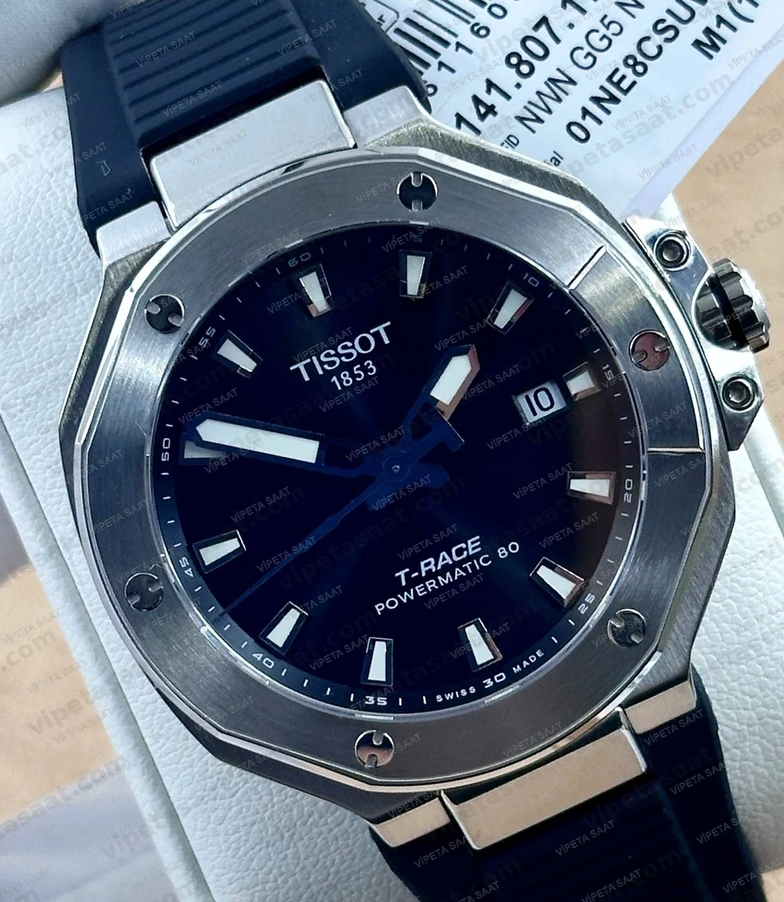 Tissot T-Race Powermatic 80 T141.807.17.051.00 Siyah Kadran Çelik Bezel Siyah Kauçuk Otomatik Super Clone ETA Saat Detay Görsel 1