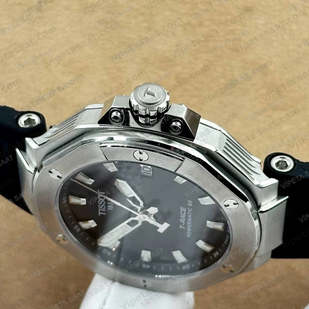 Tissot T-Race Powermatic 80 T141.807.17.051.00 Siyah Kadran Çelik Bezel Siyah Kauçuk Otomatik Super Clone ETA Saat Detay Görsel 2