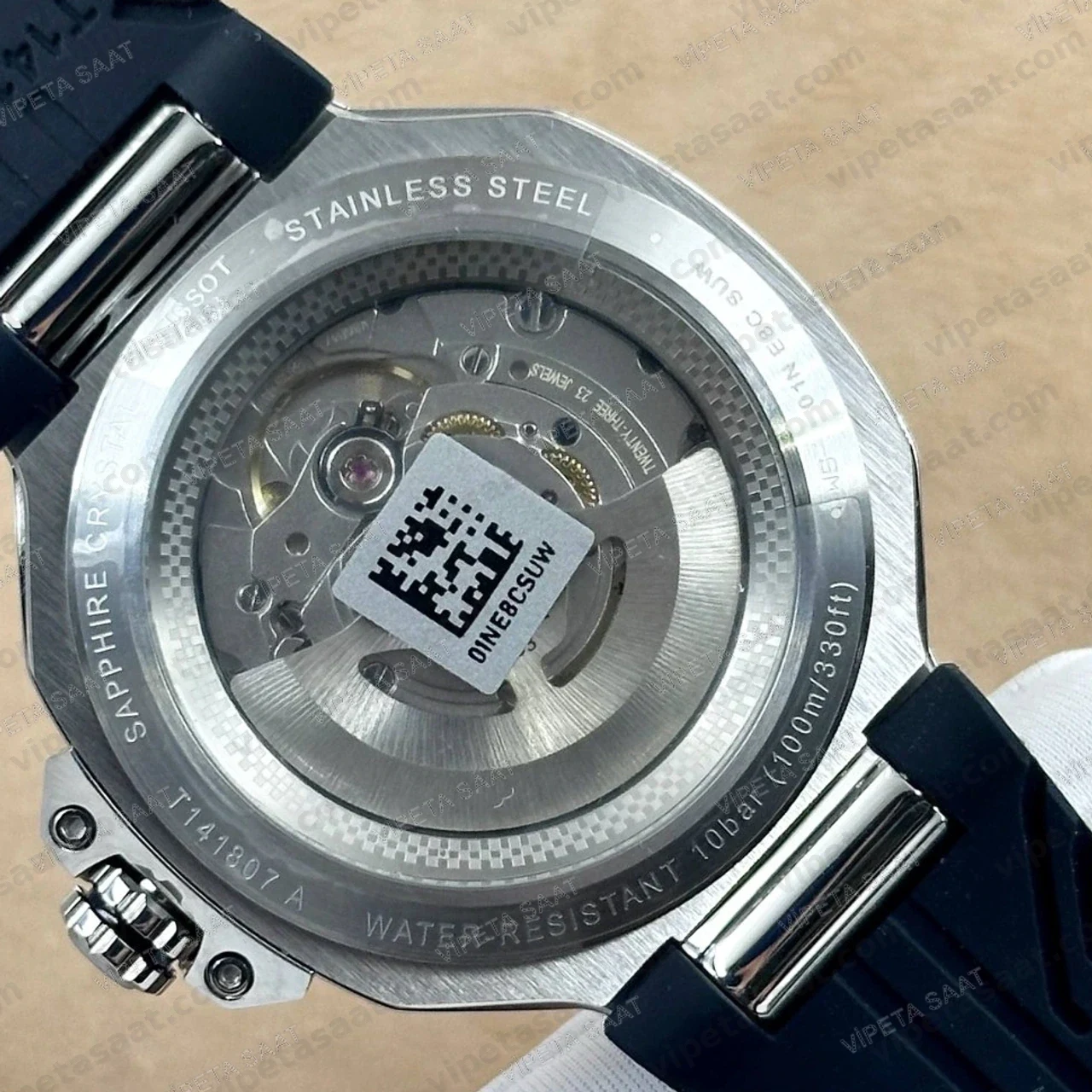 Tissot T-Race Powermatic 80 T141.807.17.051.00 Siyah Kadran Çelik Bezel Siyah Kauçuk Otomatik Super Clone ETA Saat Detay Görsel 4