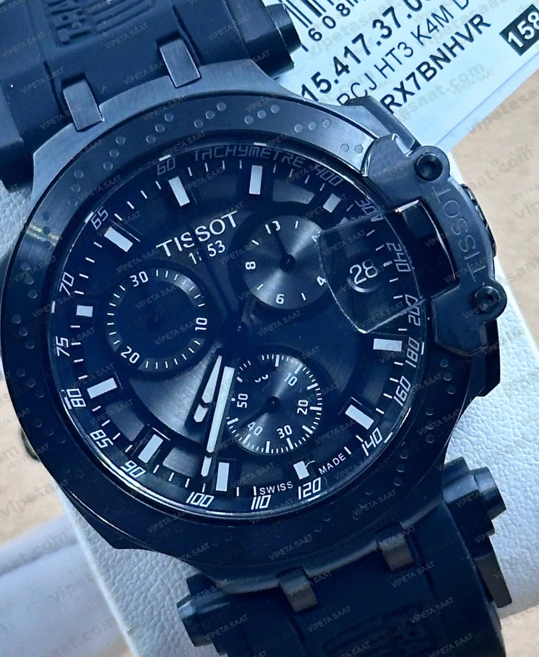 Tissot T-Race T115.417.37.061.03 Full Siyah PVD Kronograf Siyah Kauçuk Super Clone ETA Saat