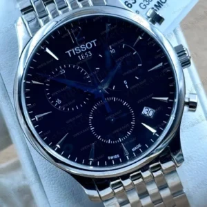 Tissot Tradition Chronograph T063.617.11.047.00 Lacivert Mavi Kadran Çelik Bilezik Super Clone